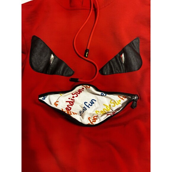 Fendi Monster Red Eyes Hoodie Size Youth Large Or Adult Small - Picture 4 of 10